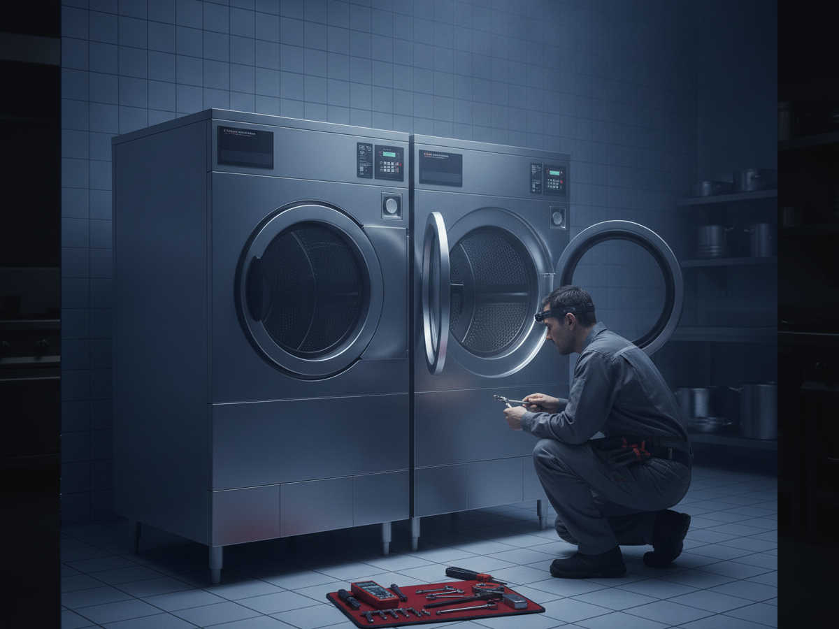 Réparation d'une machine à laver professionnelle